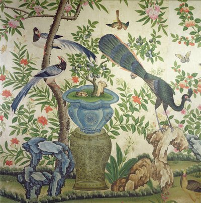 Vogel-Tapete, ca. 1840 von Chinese School